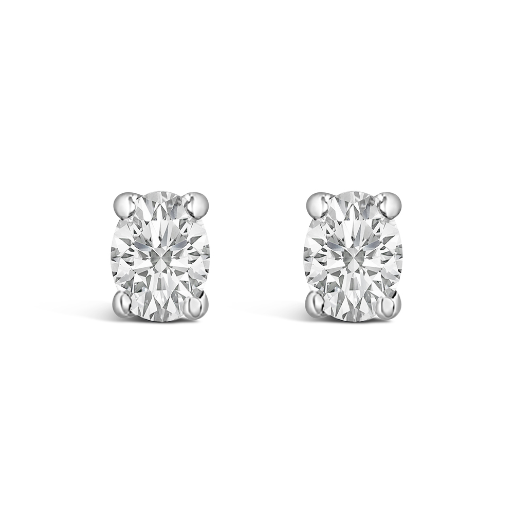 14K White Gold 1/4 Ctw Oval Lab-Grown
